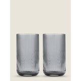 George Home Grey Ribbed Hi-Ball Glass - Set of 2 GOODS ASDA   