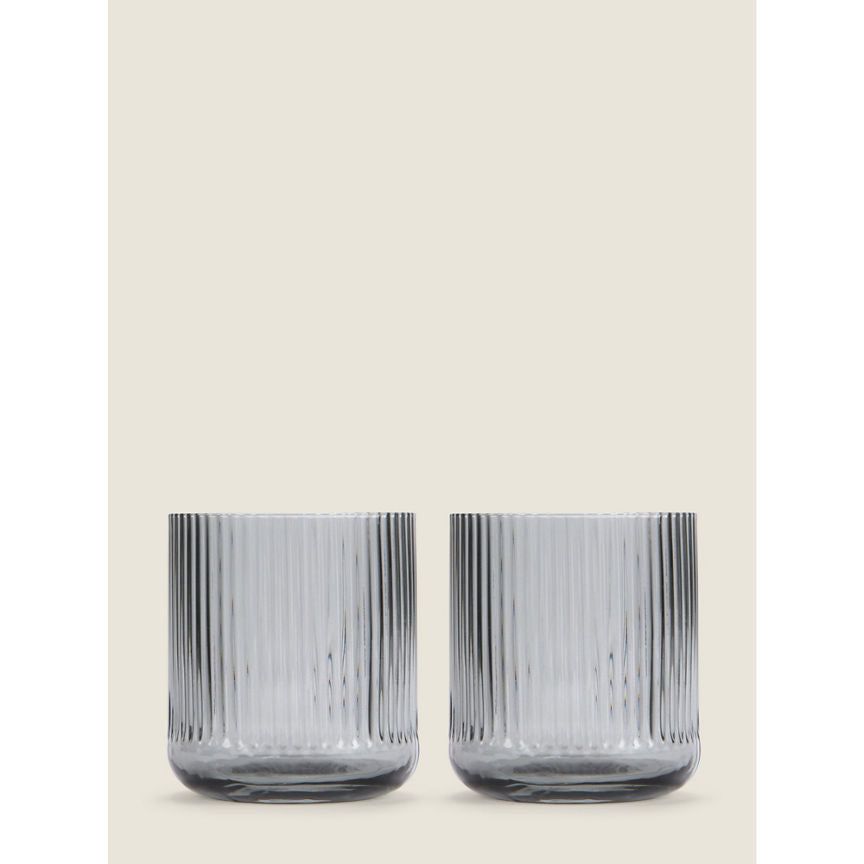 George Home Grey Ribbed Tumbler Glass - Set of 2 GOODS ASDA   