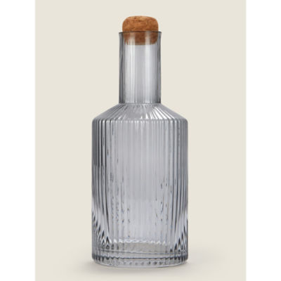 George Home graue gerippte Glaskaraffe 1,3 l, UK-Version