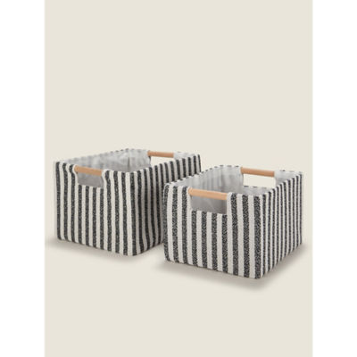 George Home black white stripe storage basket 30x25x20cm, imported from the UK