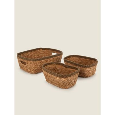 George Home natural rattan storage tray 7.8L, UK version