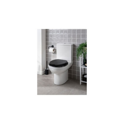 George Home Wooden Black Toilet Seat 43x37x5.5cm, UK version