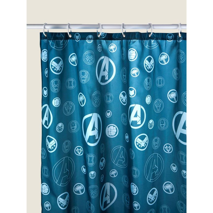 Marvel Avengers Blue Shower Curtain