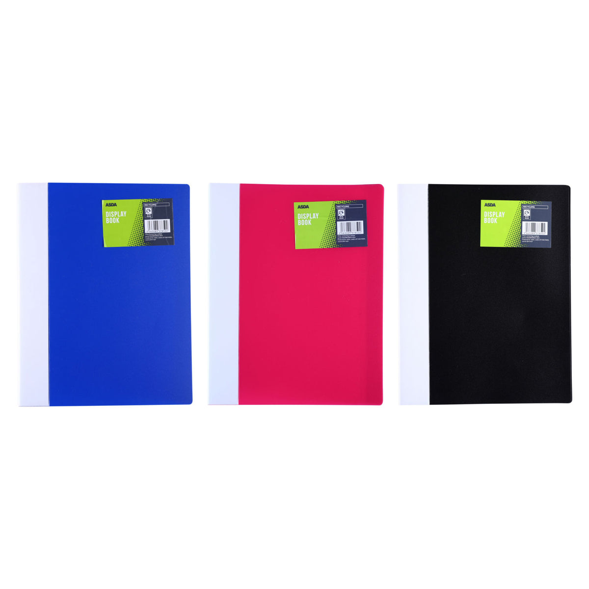 ASDA Display Book assorted colours pack of 14 (British brand)
