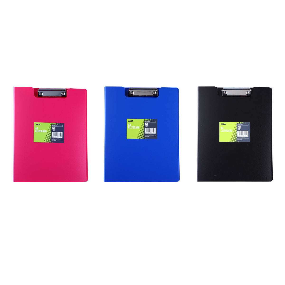 ASDA clipboard 3 colour assortment - British product