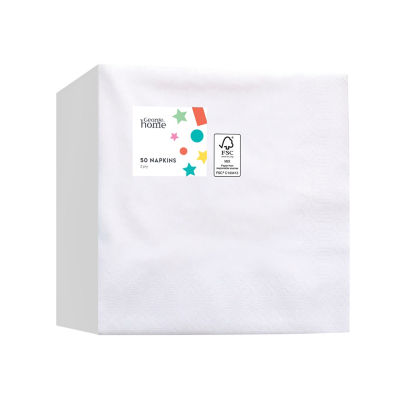 ASDA George Home White Napkins 50pk Paper Napkins 33x33cm- Buy online at McGrocer