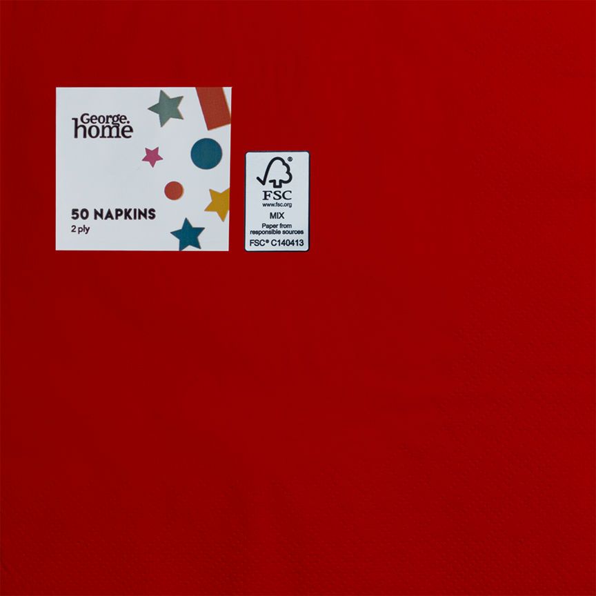 George Home Red Napkins GOODS ASDA   