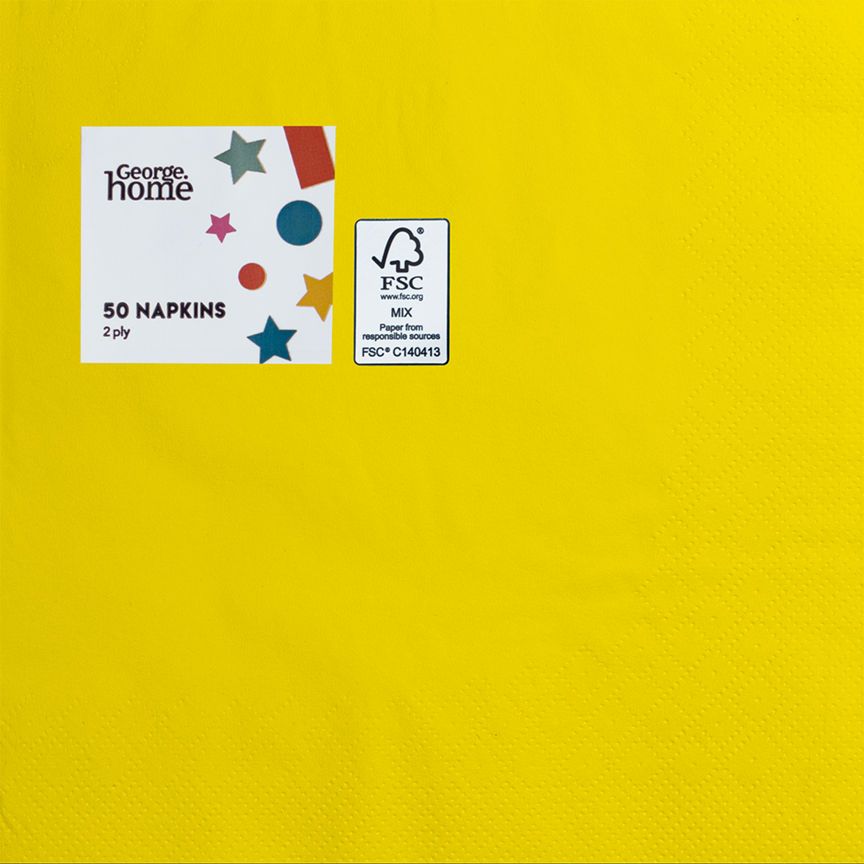 George Home Yellow Napkins GOODS ASDA   