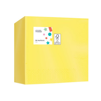 ASDA George Home Yellow 2-Ply Paper Napkins 50 Pack- Buy online at McGrocer