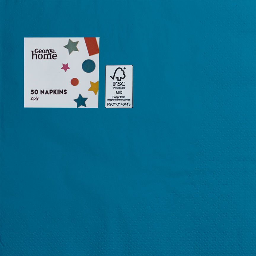 George Home Blue Napkins GOODS ASDA   