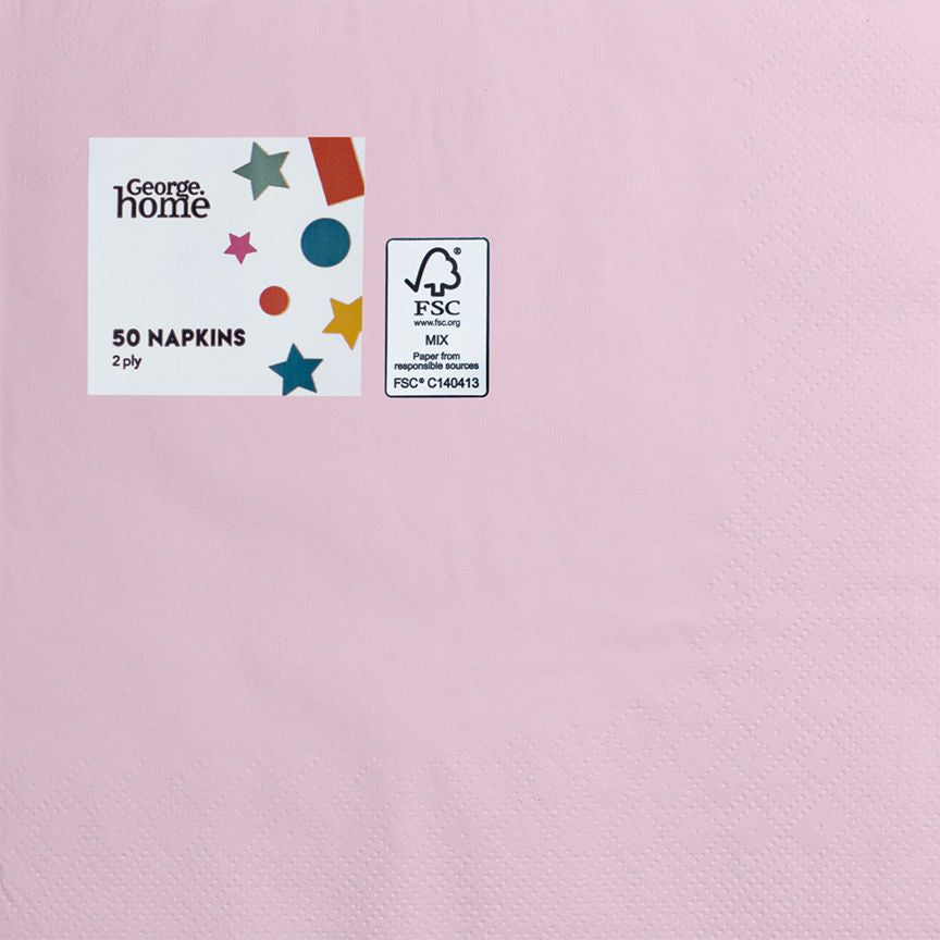 George Home Light Pink Napkins GOODS ASDA   