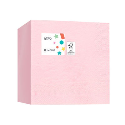 George Home baby pink paper napkins 50 pack, UK version