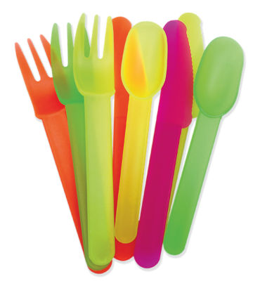 ASDA George Home Set de Couverts Réutilisables Néon - Acheter en ligne chez McGrocer