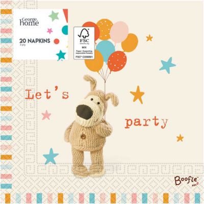 ASDA Boofle Boofle 3-lags Papirservietter 20pk 33x33cm- Kjøp online hos McGrocer