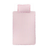 George Home Pink & White Stripe Frill Reversible Duvet Set - Toddler
