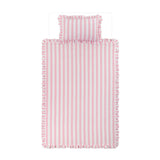 George Home Pink & White Stripe Frill Reversible Duvet Set - Toddler GOODS ASDA   
