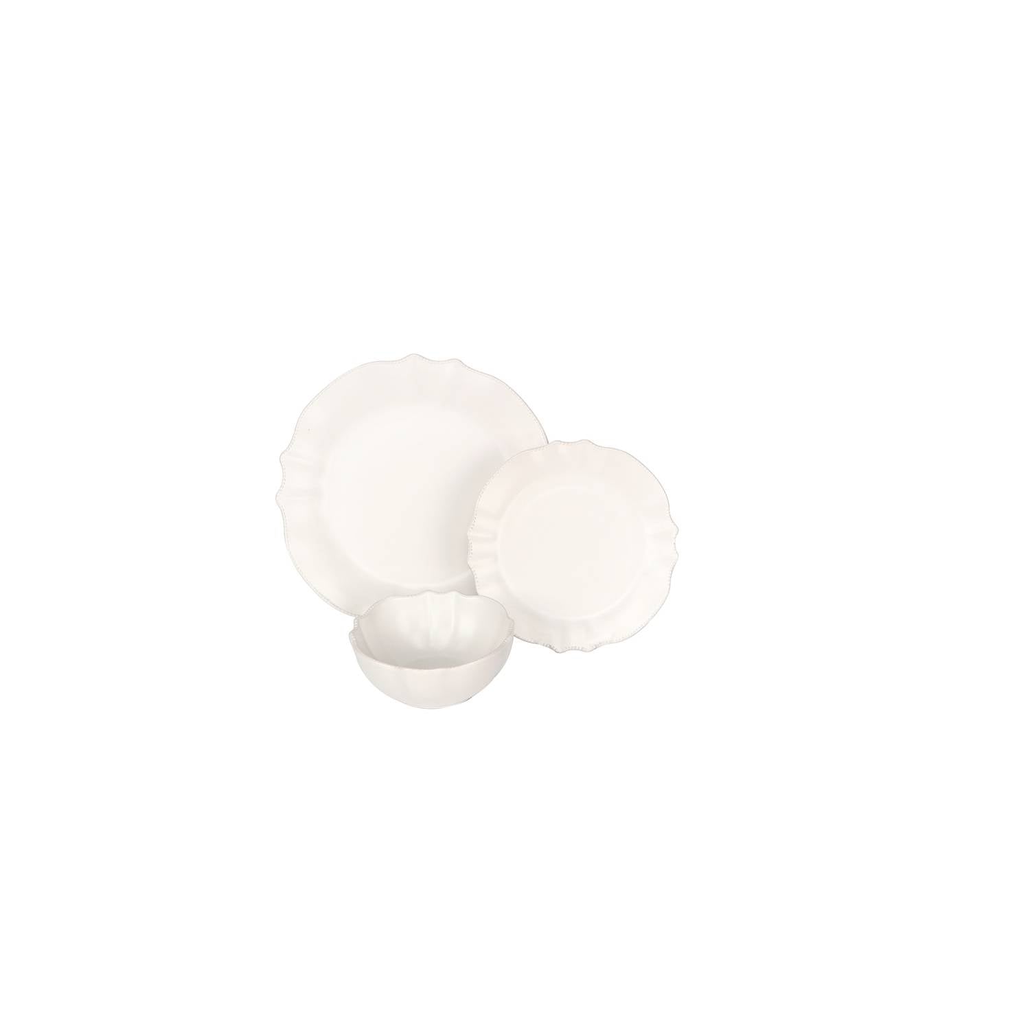 George Home white scalloped stoneware dinnerset, UK version