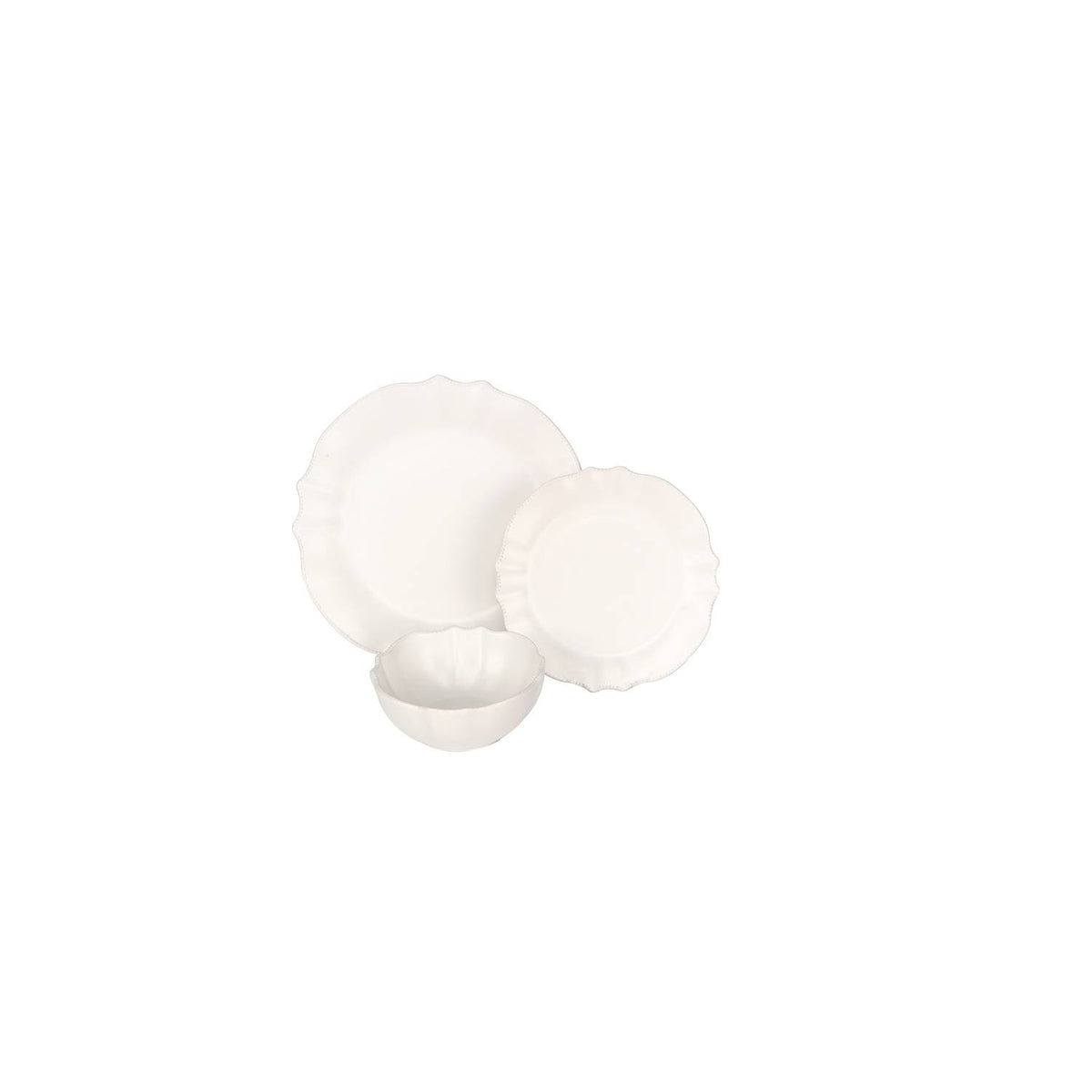 George Home white scalloped stoneware dinnerset, UK version