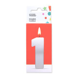 George Home large number 1 candle silver foil, UK version