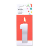 George Home large number 1 candle silver foil, UK version