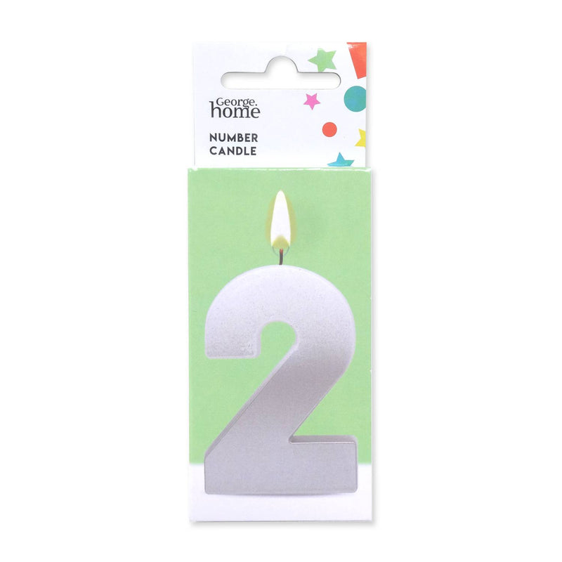 George Home number 2 large candle silver foil, imported from the UK