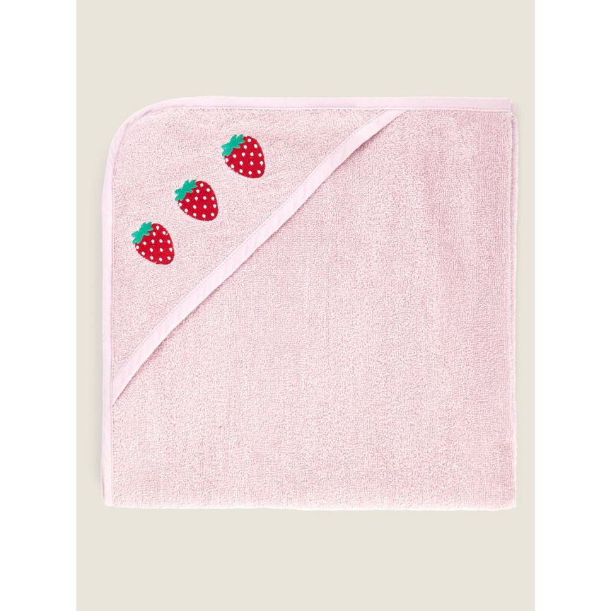 George Home Red Strawberry Cotton Hooded Towel GOODS ASDA   