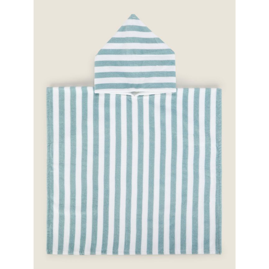 George Home Mint Green Cotton Stripe Poncho GOODS ASDA   