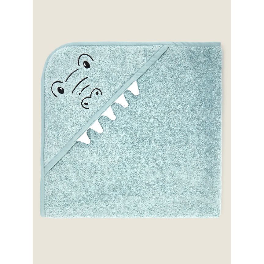 George Home Mint Crocodile Cotton Hooded Towel GOODS ASDA   