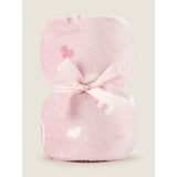 George Home pink heart rainbow fleece throw, UK version