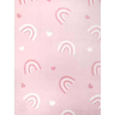 George Home Jeté Polaire Rose Cœur Arc-en-ciel 150 x 120 cm