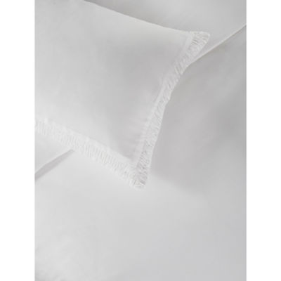 George Home white ruched Oxford border duvet set super king, UK version