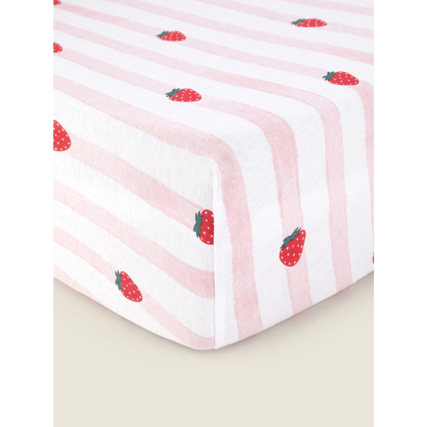 George Home Pink Strawberry Jersey Sheets - Set of 2 GOODS ASDA   