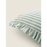 George Home cotton stripe ruffle trim cushion 45x45 cm, UK version