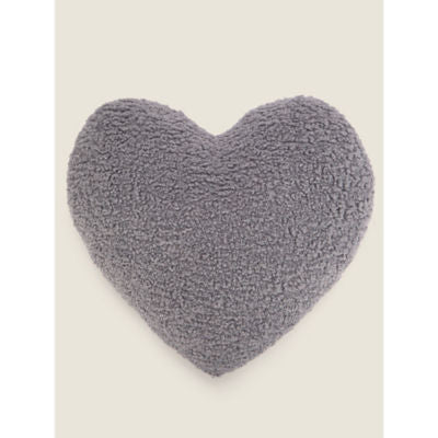 George Home heart-shaped cushion charcoal 50x45cm (British brand)