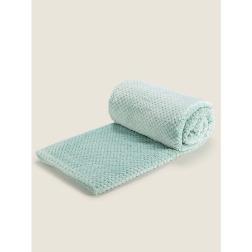 George Home Green Super-Soft Waffle Throw GOODS ASDA   