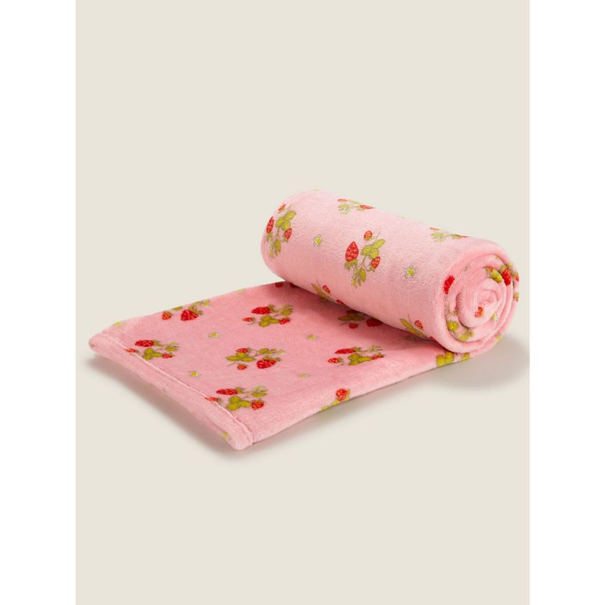 George Home Pink Strawberry Super-Soft Throw