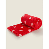 George Home Red Heart Waffle Super-Soft Throw GOODS ASDA   