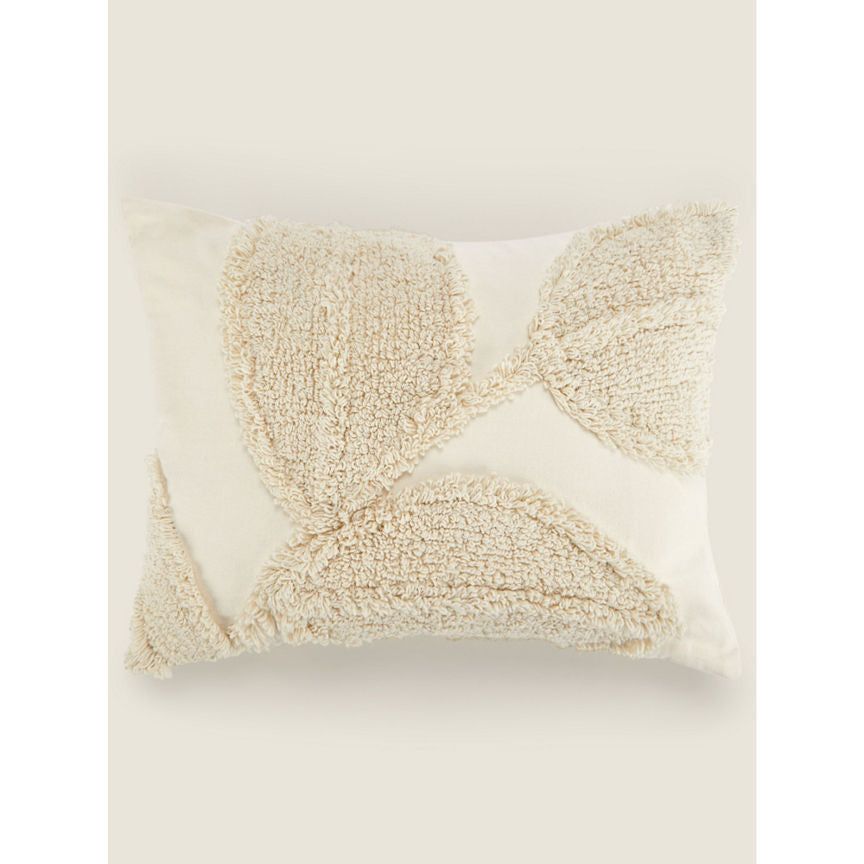 George Home Natural Carved Leaf Cushion GOODS ASDA   