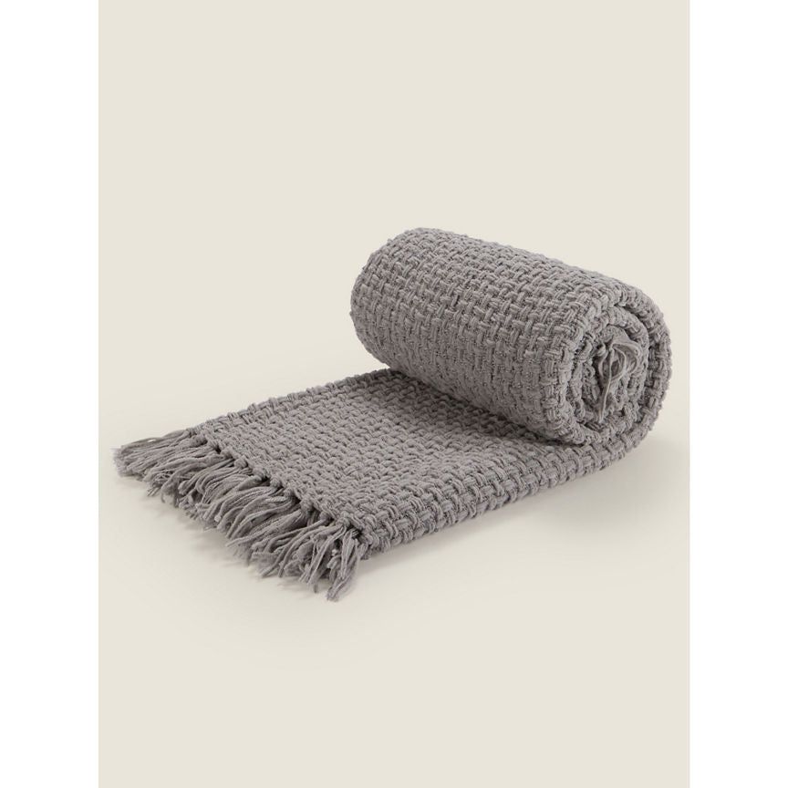 George Home Grey Chenille Throw GOODS ASDA   