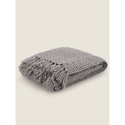 George Home grey chenille throw 120 x 150 cm, UK version