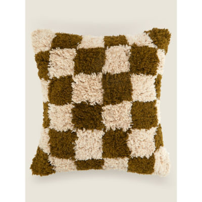 Tufted checkerboard cushion 45 x 45 cm - British product