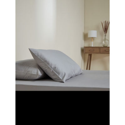 George Home grey cotton percale extra deep fitted sheet single - British product