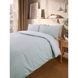 George Home Green & White Textured Stripe Seersucker Duvet Set -Double GOODS ASDA   