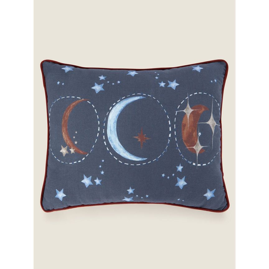 George Home Navy Piped Edge Moon Cushion GOODS ASDA   