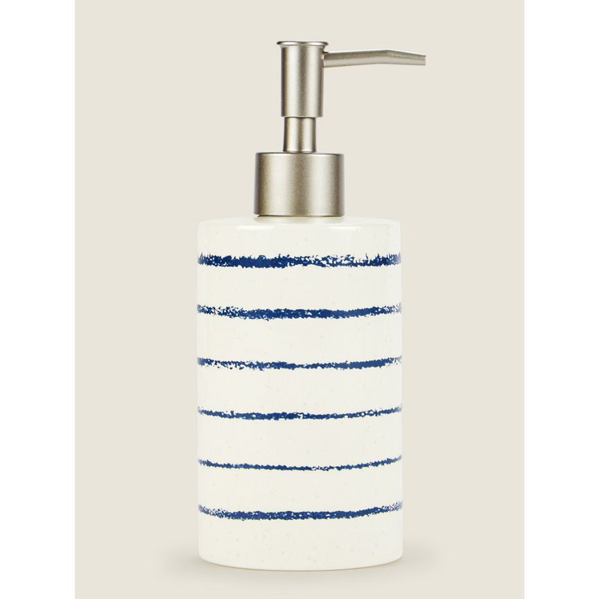 George Home Navy Nautical Stripe Soap Dispenser GOODS ASDA   