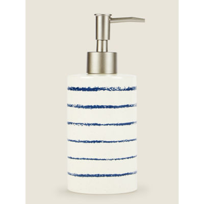 ASDA George Home Navy Nautical Stripe Soap Dispenser- Buy online at McGrocer