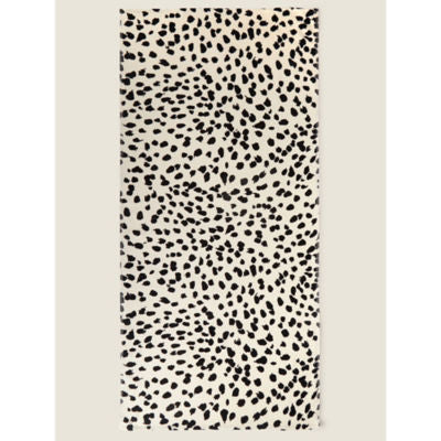 George Home Black & White Monochrome Animal Cotton Beach Towel