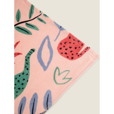 George Home leopard print cotton beach towel, imported from the UK