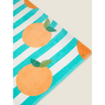 George Home beach towel blue orange print 71x152 cm (British brand)