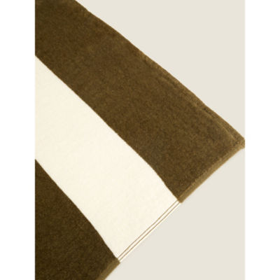 George Home olive horizontal stripe beach towel 71x152cm, UK version